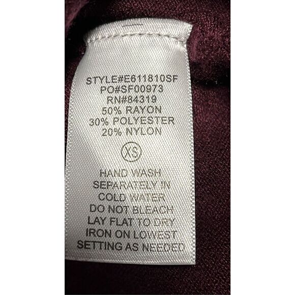 Evolution by Cyrus Women's XS Burgundy Open Front Cardigan Sweater NWT - Picture 9 of 9